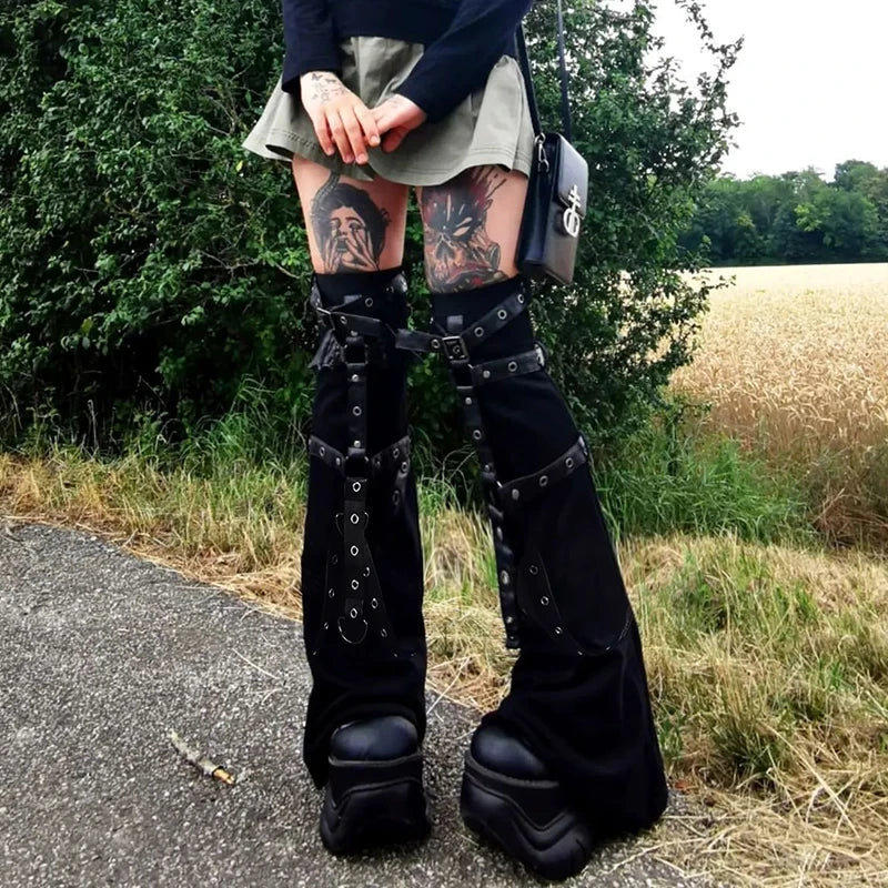 "BATTLECAGE" | KNEEHIGH STRAPPED LEG WARMERS